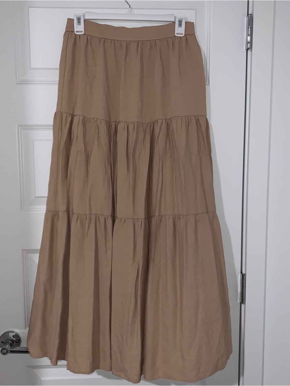 Tiered Maxi Skirt in Tan - Picture 1 of 4
